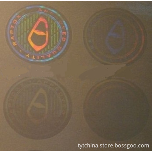 holographic foil for one time use label